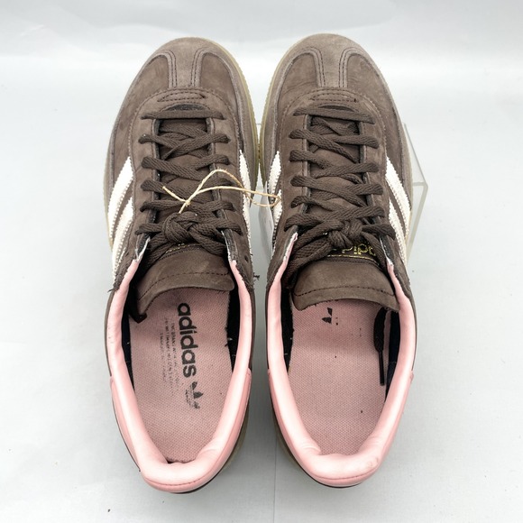 Adidas Womens 9 Handball Spezial Brown Pink Gum Sole Sneakers Shoes Casual - Picture 6 of 11